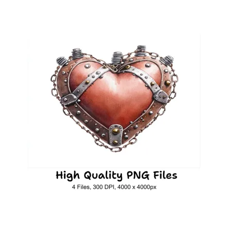 Steampunk Hearts Clipart Bundle
