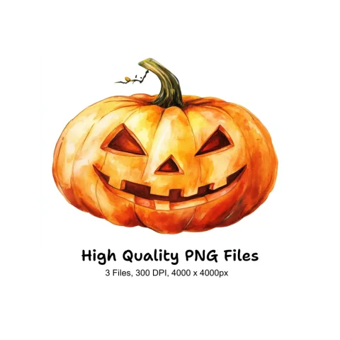 Spooky Halloween Jack-O'-Lantern Clipart Bundle