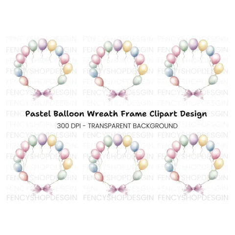 Balloon Frame Clipart Bundle