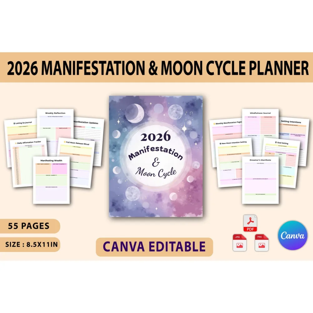 Manifestation Moon Cycle Planner