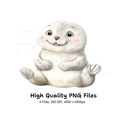 Adorable Baby Seal Clipart Bundle