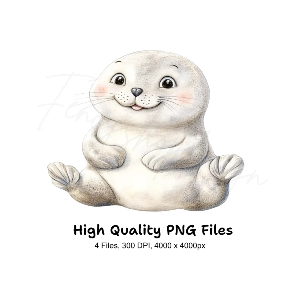 Adorable Baby Seal Clipart Bundle