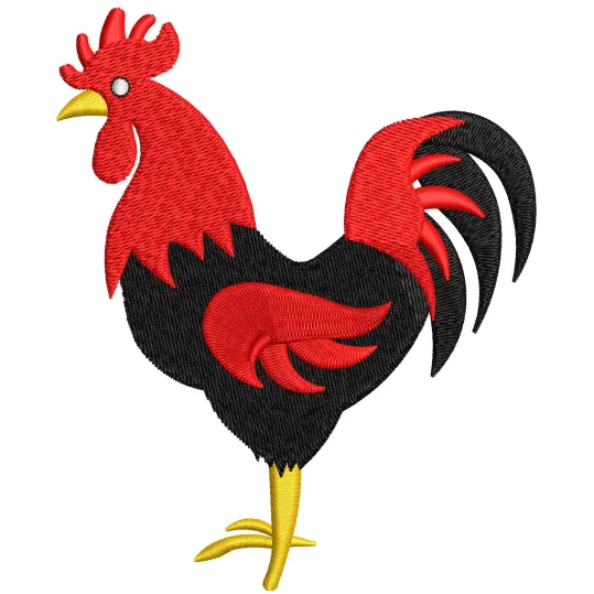 Rooster Embroidery Design