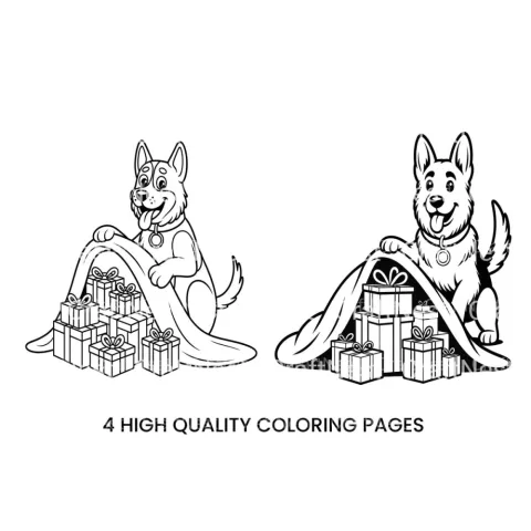 CLS550 Christmas Puppy with Gifts Coloring Books