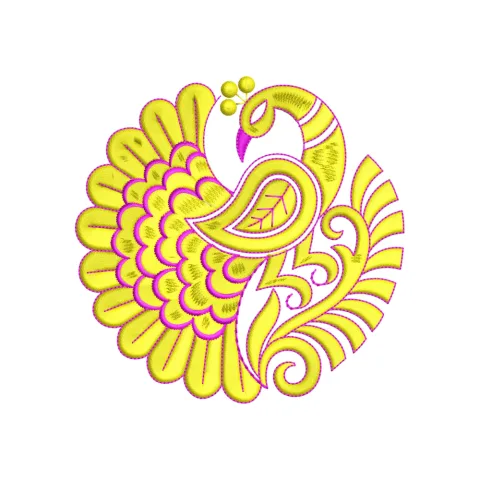Indian Peacock Embroidery Design
