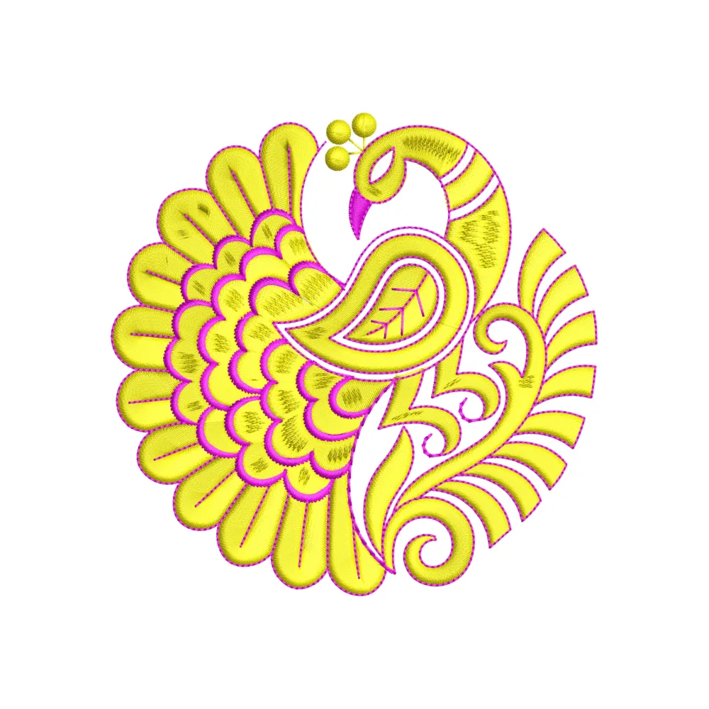 Indian Peacock Embroidery Design