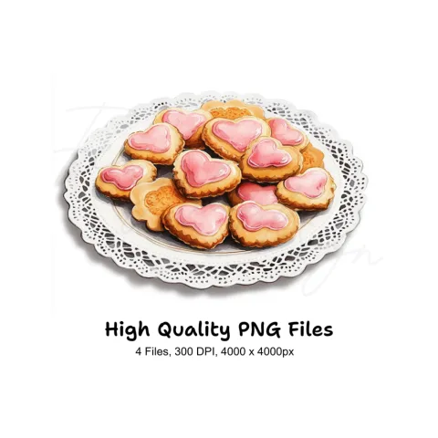 Heart Shaped Cookies Clipart Bundle