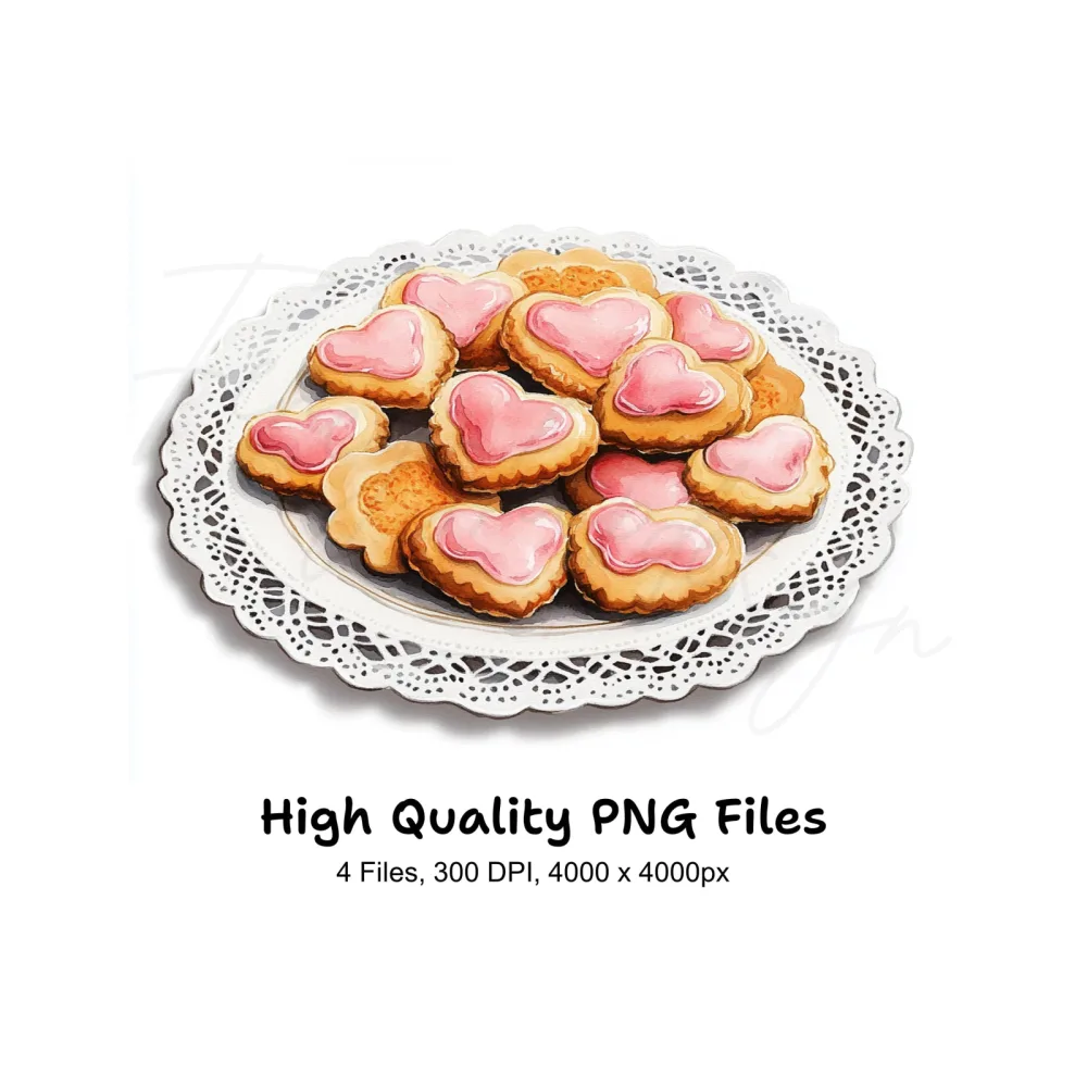 Heart Shaped Cookies Clipart Bundle