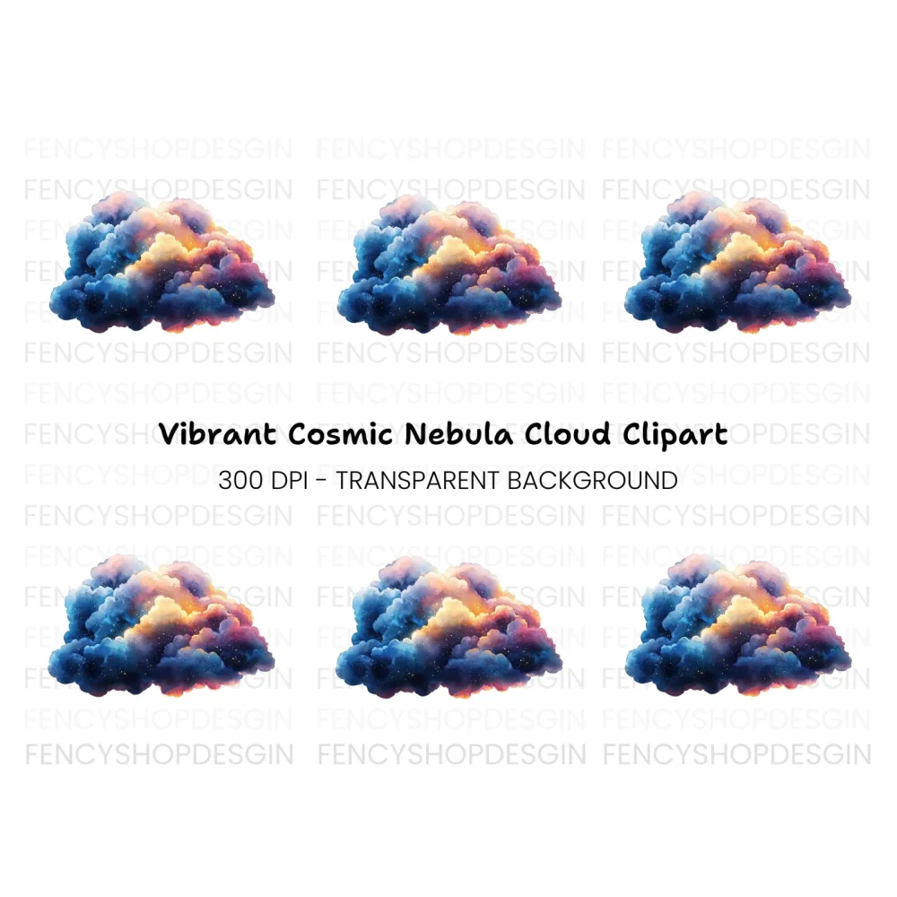 Mystical Cloud Illustration Clipart Bundle