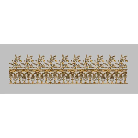 Ornate Trailing Berry Springs with Teardrop Fringe Embroidery Design