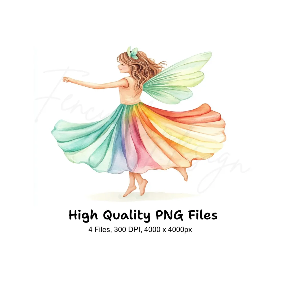 Rainbow Fairy Clipart Bundle