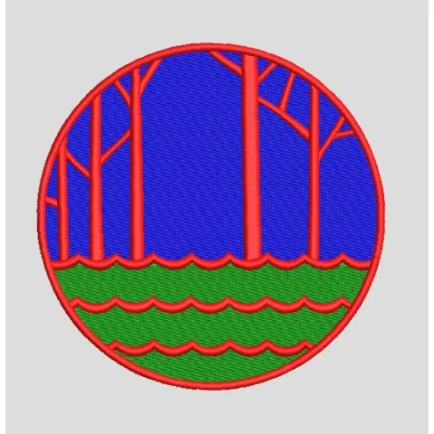 Scenic Forest Waters Embroidery Design