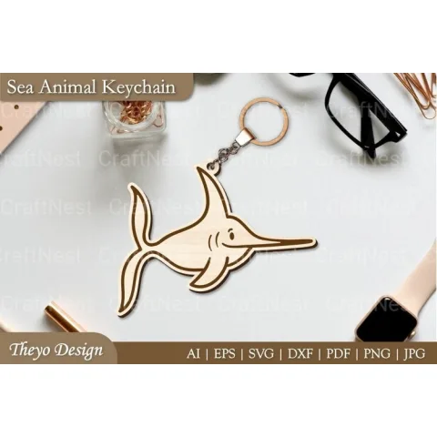 Cute Sea Animal Keychain SVG Bundle