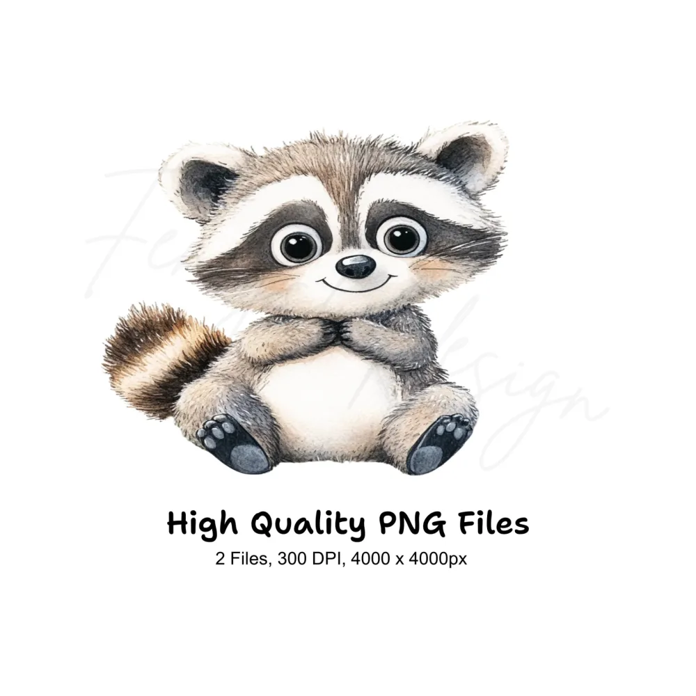 Adorable Raccoon Duo Clipart Bundle