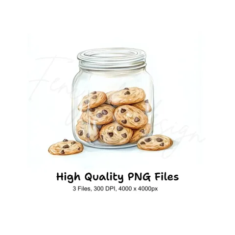 Cookies in Glass Jar Clipart Bundle