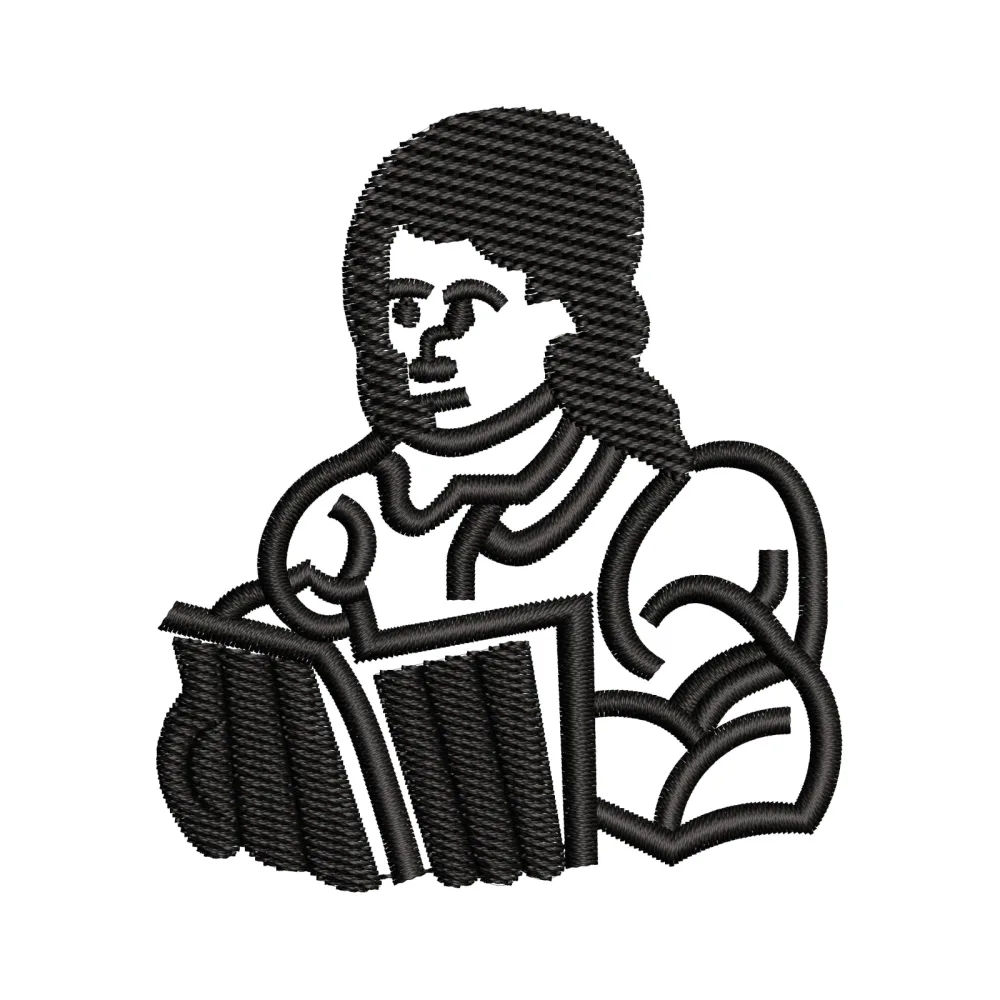 Book Reading Embroidery Design