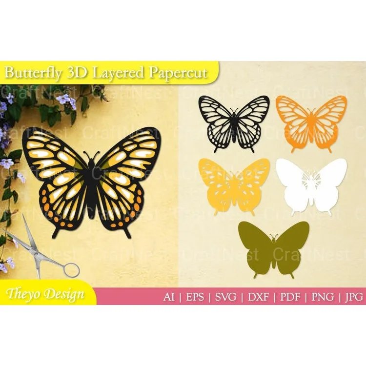 Butterfly Layered Papercut SVG Bundle