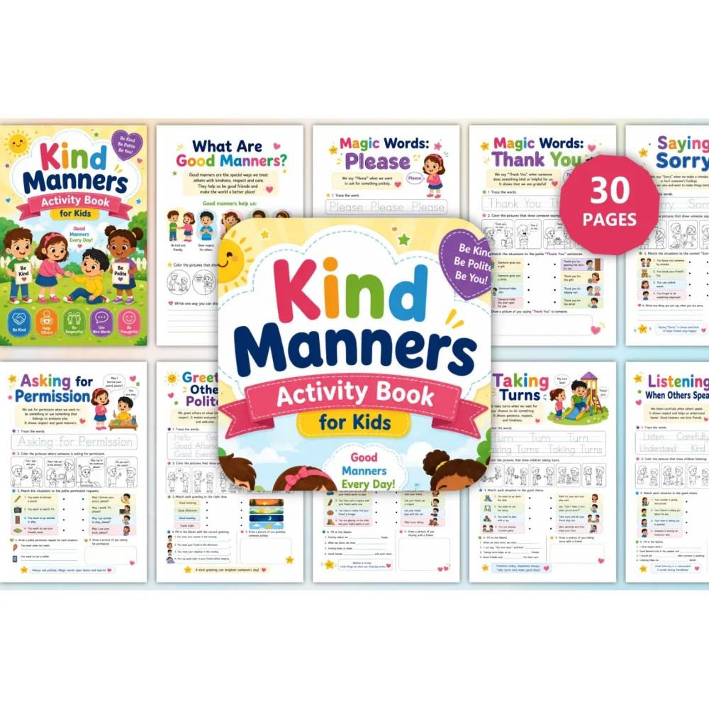 Kind Manners Activity For Kids Book