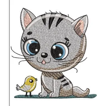 Cat Embroidery Design