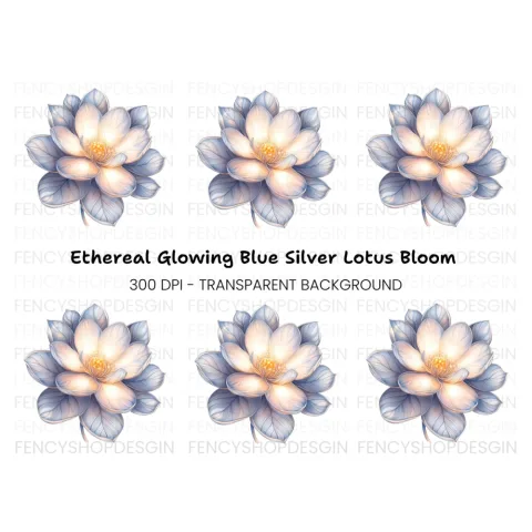 Elegant White Lotus Flower Clipart Bundle