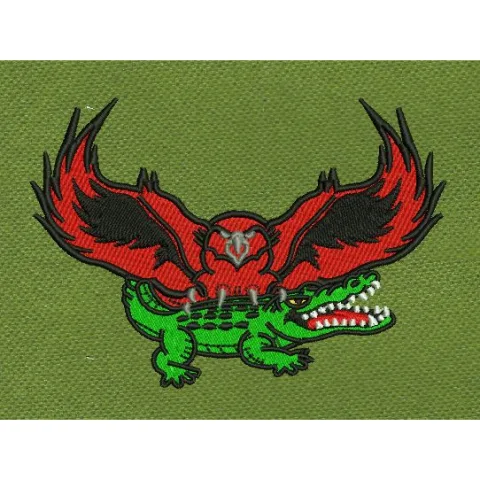 Talons Over Crocodile Embroidery Design