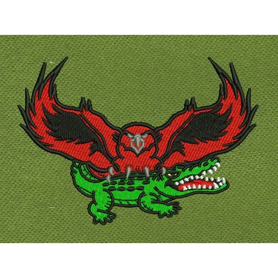 Talons Over Crocodile Embroidery Design