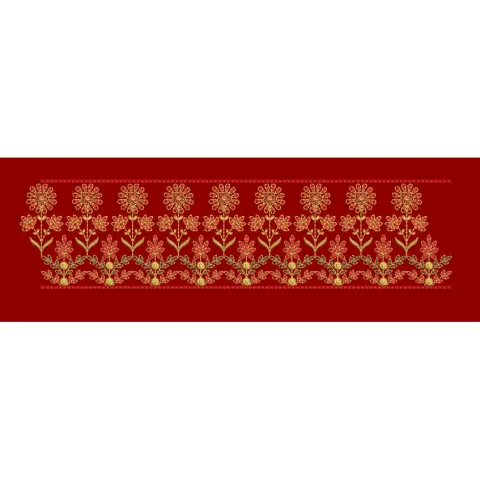Sun Floral Lace Border Embroidery Design