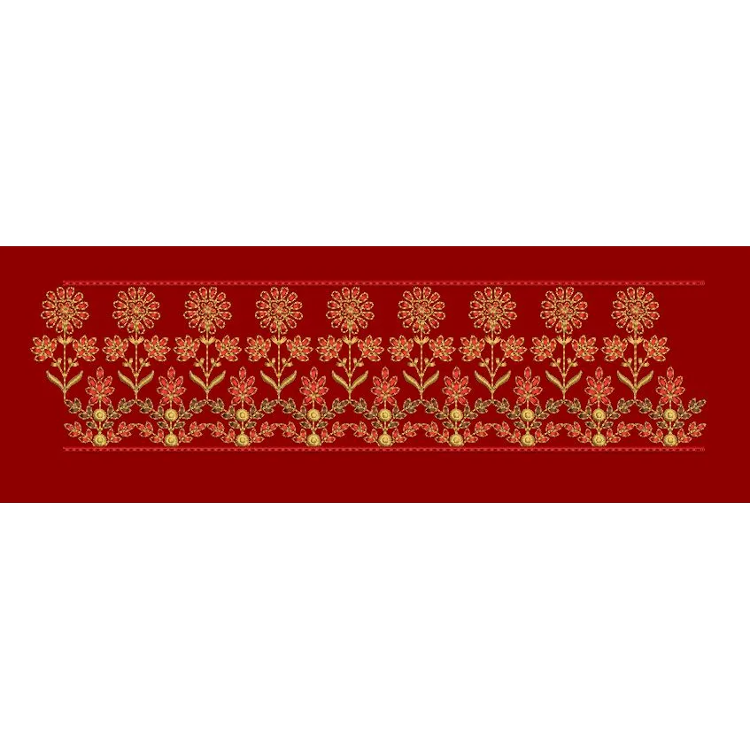 Sun Floral Lace Border Embroidery Design