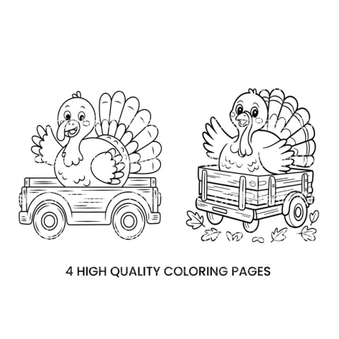 Thanksgiving Turkey Truck Coloring Books