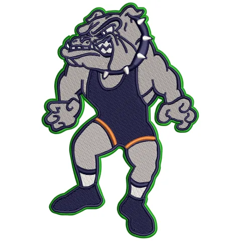 Bull Dog Fighter Embroidery Design