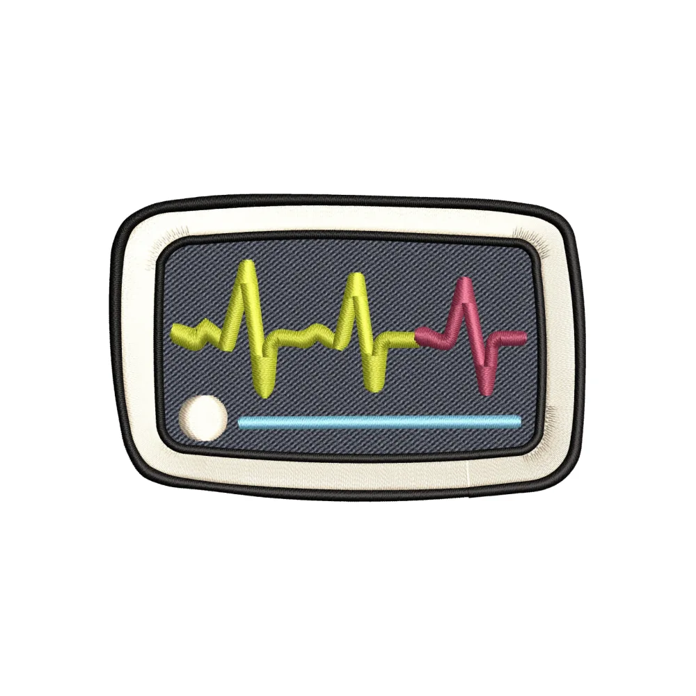 Heart Beat Embroidery Design