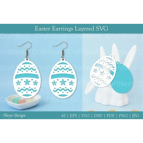 Easter Egg Earrings SVG Bundle