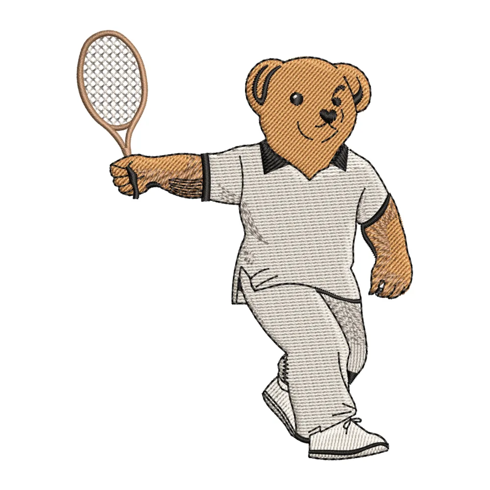 Bear Playing Embroidery Design
