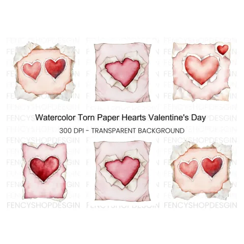 Torn Heart Clipart Bundle