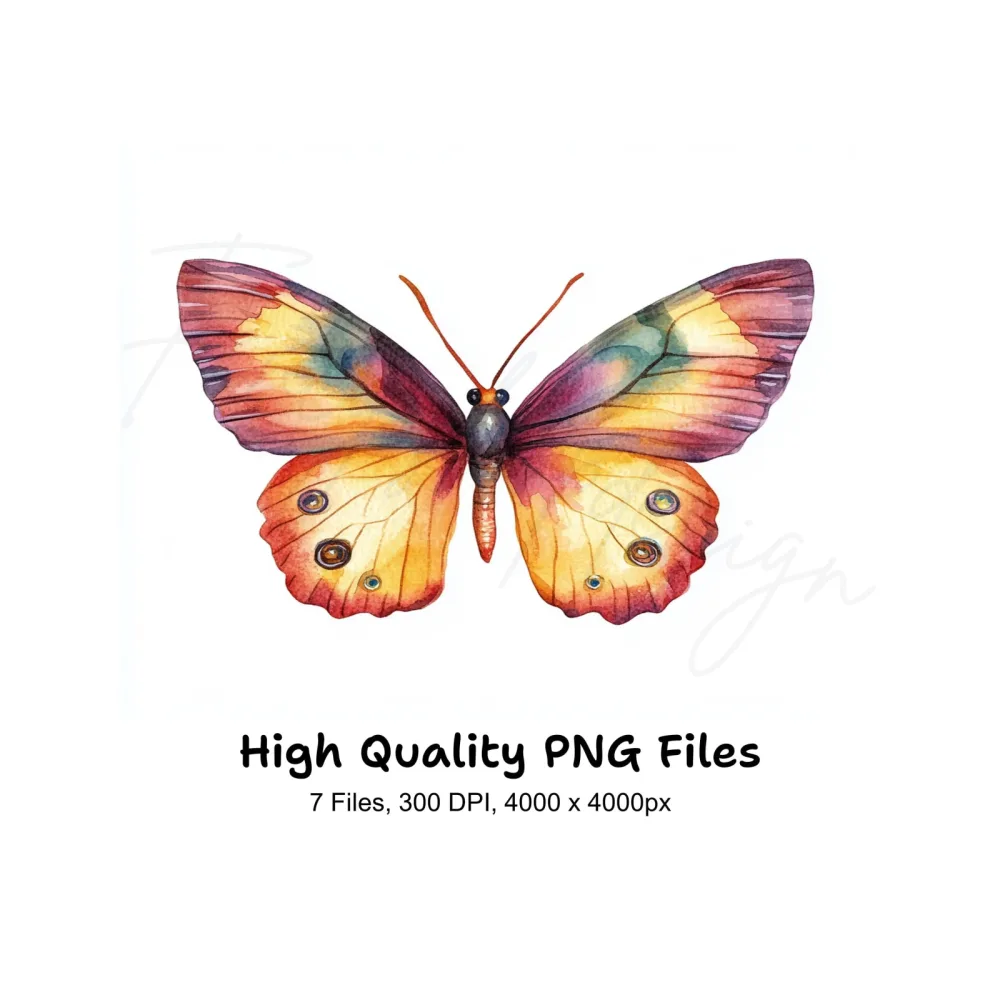 Colorful Butterfly Clipart Bundle