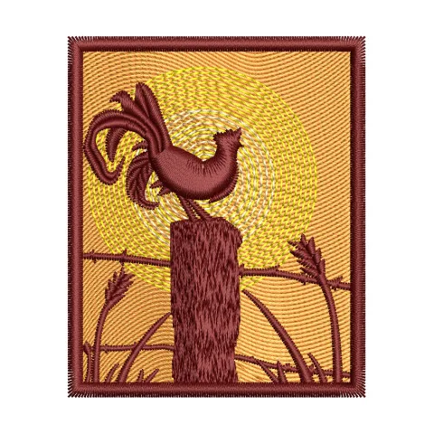 Roosters Embroidery Design