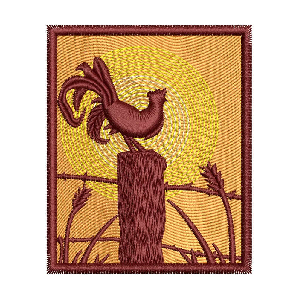 Roosters Embroidery Design