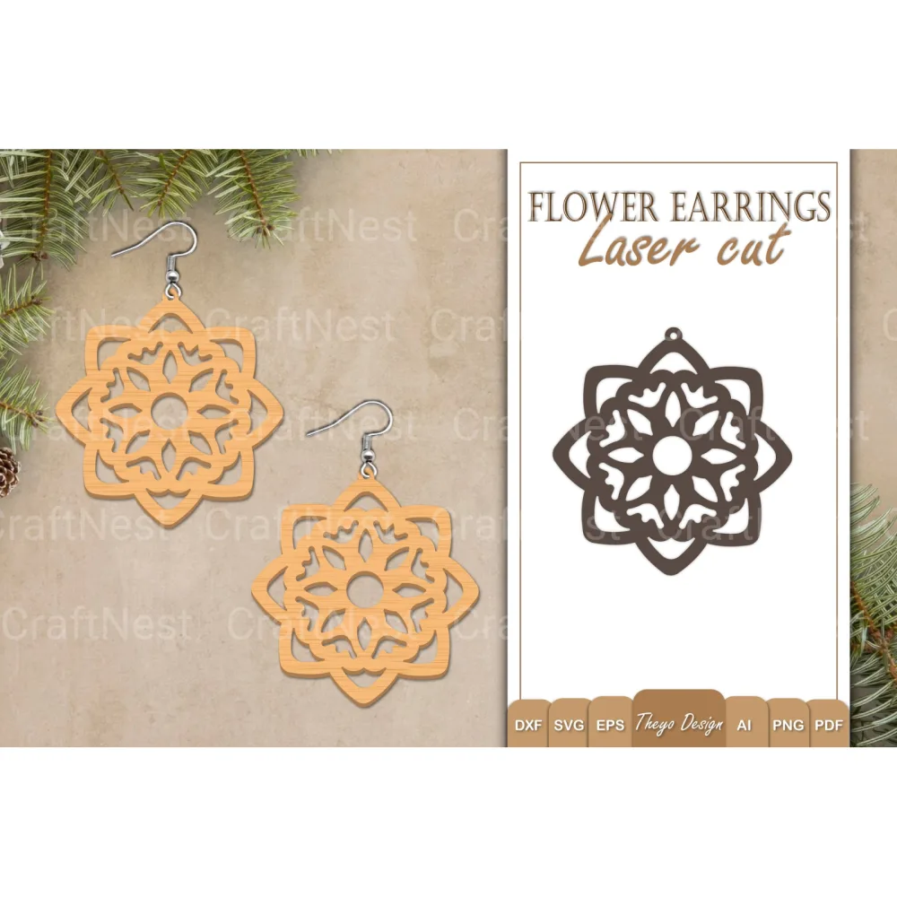 Earrings Flower SVG Bundle