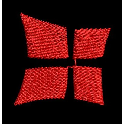 Four Red Quadrilaterals Embroidery Design