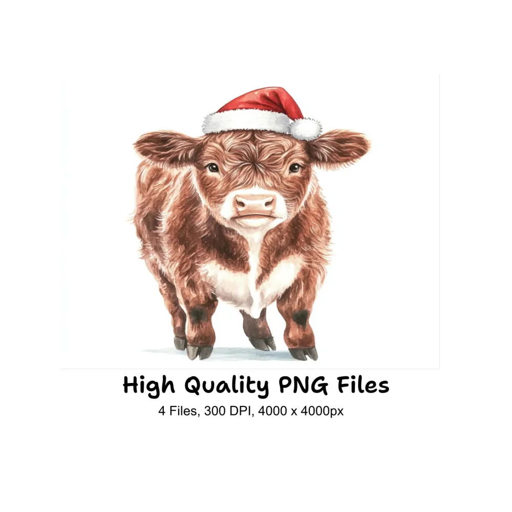 Christmas Calf Clipart Bundle