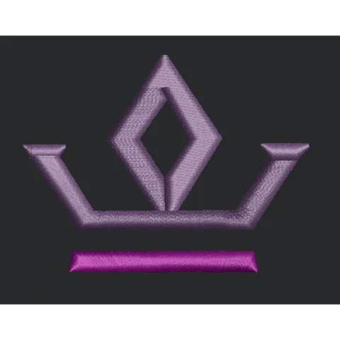 Purple Crown Embroidery Design