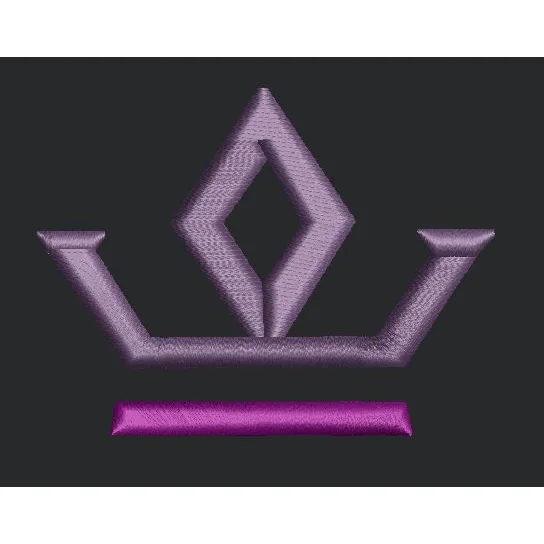 Purple Crown Embroidery Design