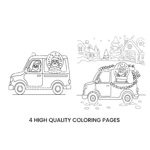 Santa Delivery Van Coloring Books