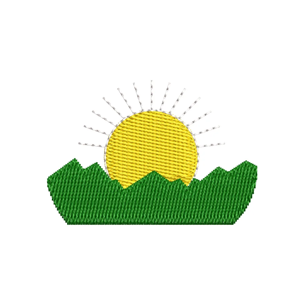 Green Land Embroidery Design