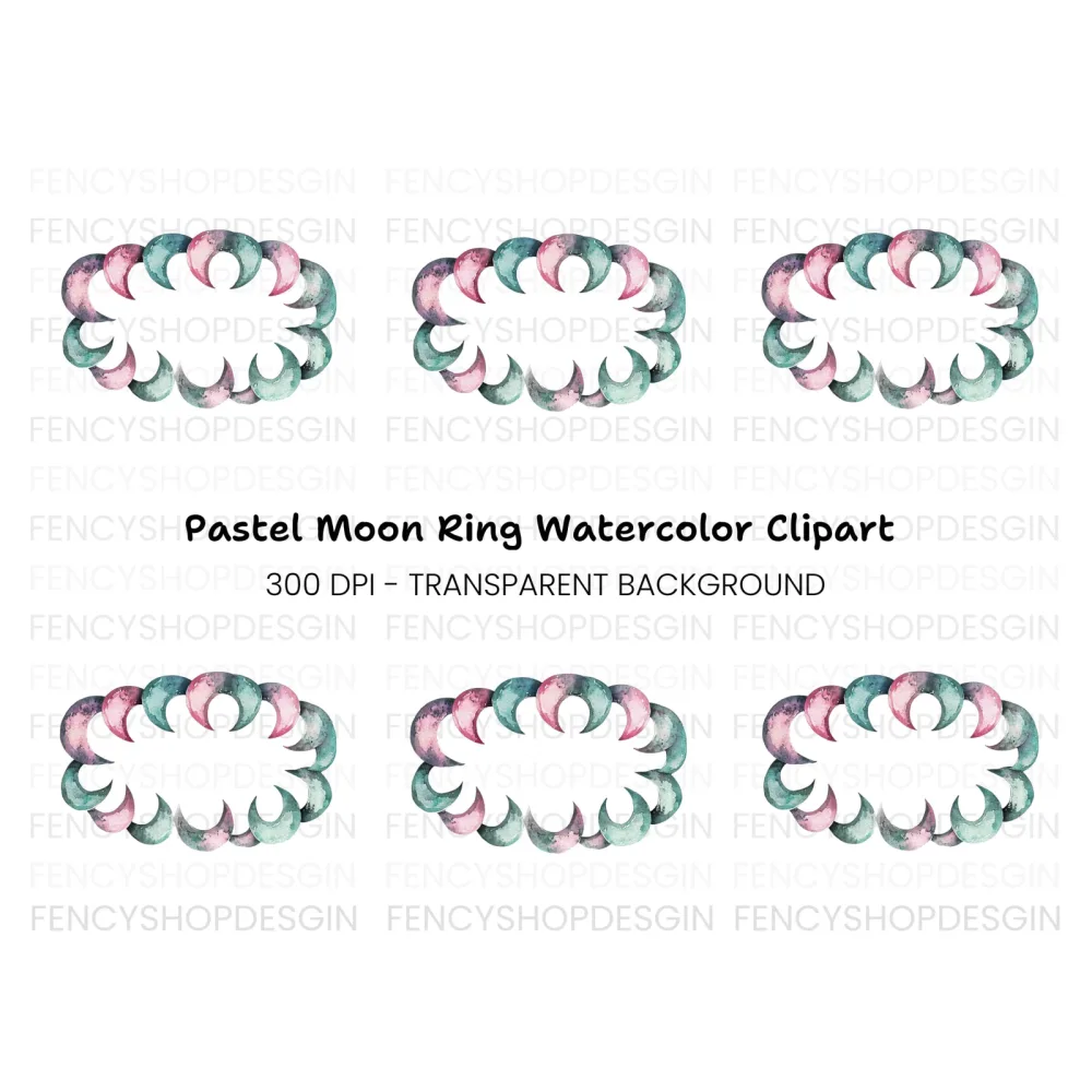 Moon Phases Frame Clipart Bundle