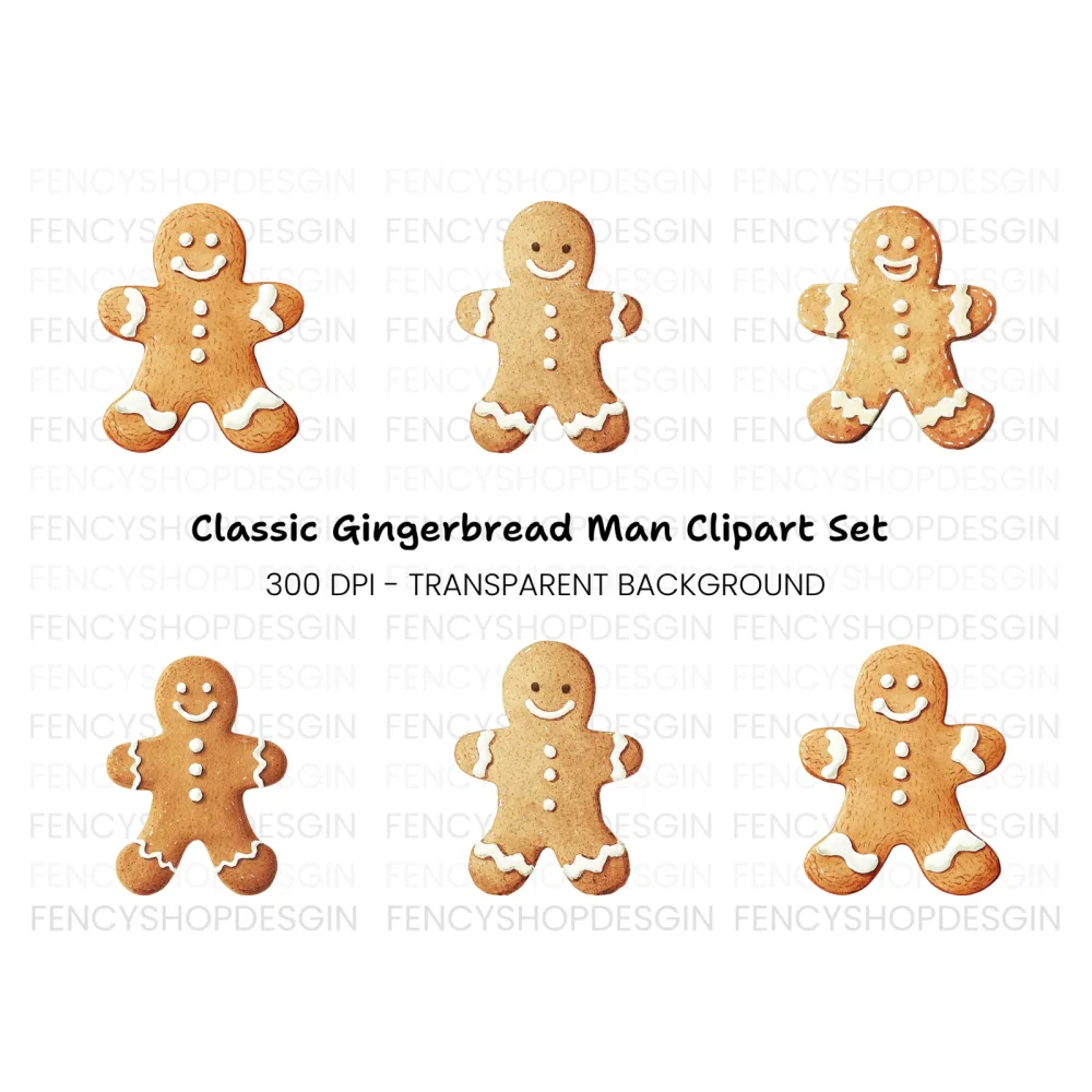 Gingerbread Man Christmas Clipart Bundle