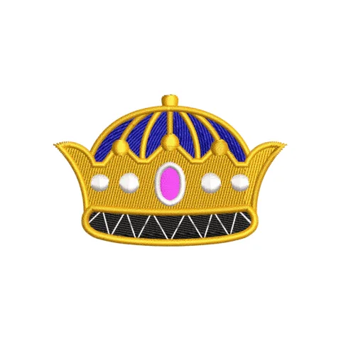 Crown With Diamond Embroidery Design