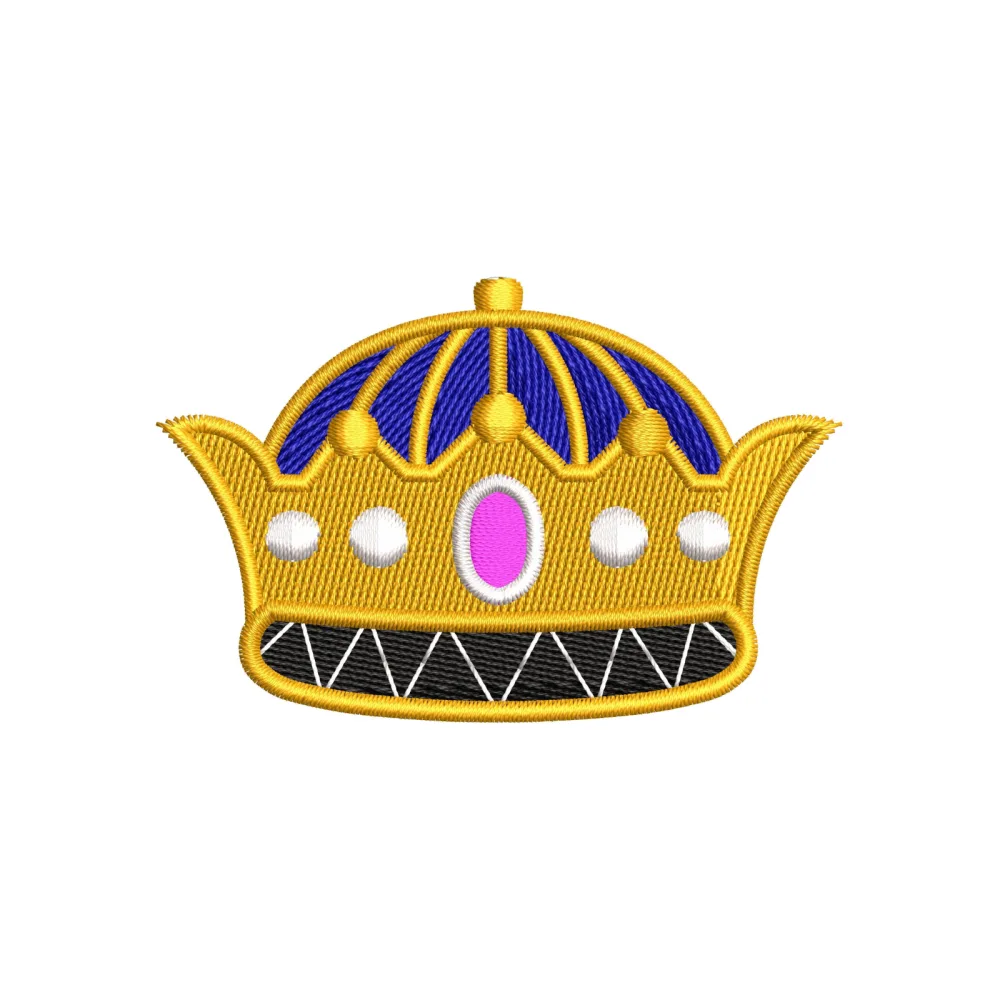 Crown With Diamond Embroidery Design