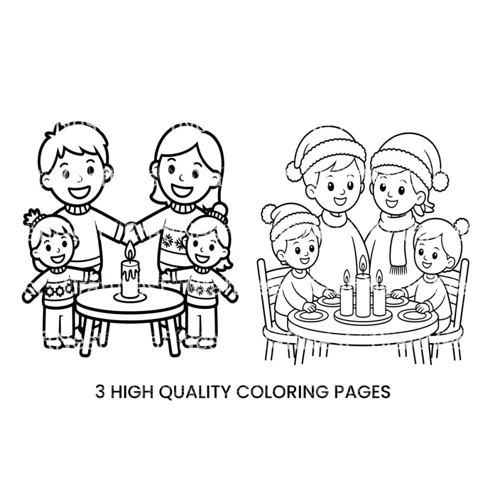 Family Christmas Candlelight Coloring Books