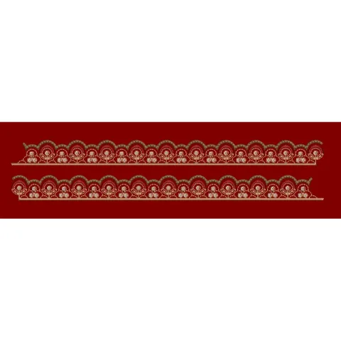 Crimson Arch and Lotus Scallop Embroidery Design